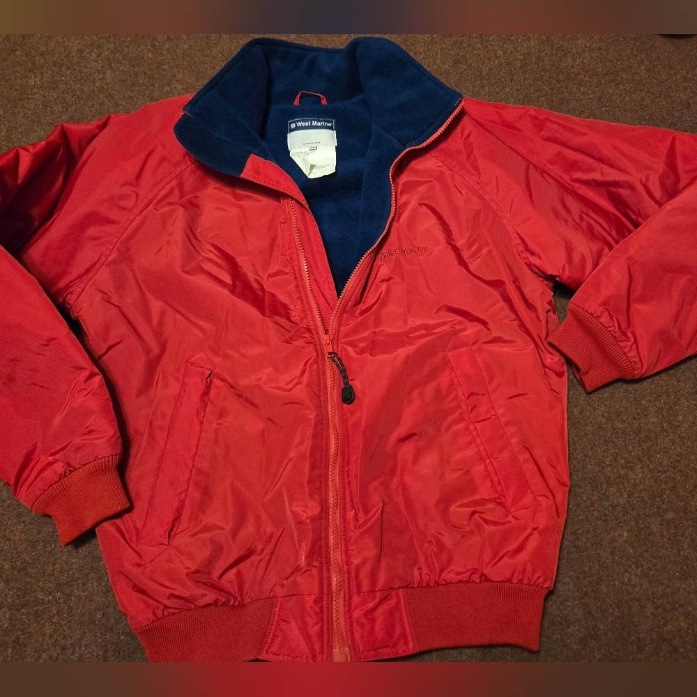 West Marine Red Fleece Lined Jacket Men's Size Medium